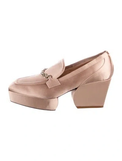 Pre-owned Zimmermann Satin Chain-link Accents Pumps In Pink