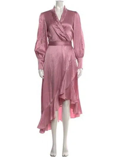 Pre-owned Zimmermann Satin Midi Length Dress In Pink