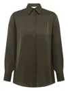 Zimmermann Satin Shirt With Embroidery In Green