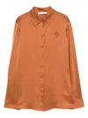 Zimmermann Satin Silk Shirt In Orange