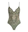 Zimmermann Scallop-detail Wanderlust Swimsuit In Green