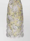 ZIMMERMANN SCALLOP MIDI SKIRT DRAWSTRING DETAIL