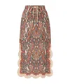 Zimmermann Scalloped Ottie Drawstring Skirt In Multicolor