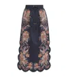 Zimmermann Rhiannon Scallop Midi Skirt In Navy