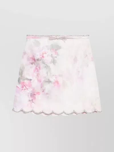 ZIMMERMANN SCALLOPED MINI SKIRT CRUSH