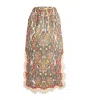 Zimmermann Scalloped Ottie Drawstring Skirt In Multi