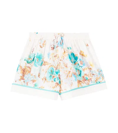 Zimmermann Kids' Scarborough Floral Cotton Shorts In Multi