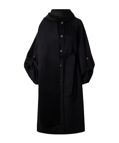 Zimmermann Valiant Scarf-detailed Wool-blend Coat In Black