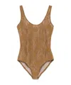 Zimmermann Beige Floral Lace Bodysuit With Semi-sheer Design In Brown