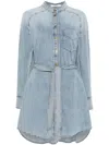 Zimmermann Scoop Dress With Waist Belt And Pockets In Blue