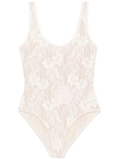 Zimmermann Scoop-neck Lace Bodysuit In Neutrals