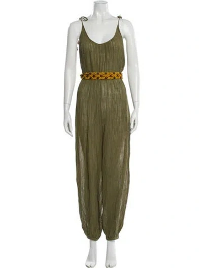 Pre-owned Zimmermann Scoop Neck Jumpsuit In Green