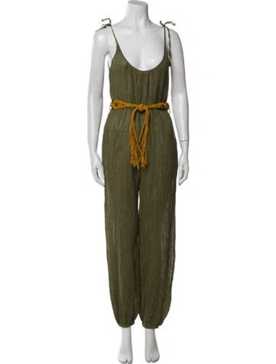 Pre-owned Zimmermann Scoop Neck Jumpsuit W/ Tags In Green