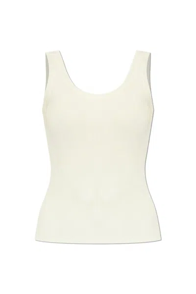 Zimmermann Scoop Neck Knitted Tank Top In White