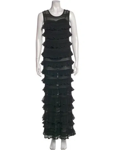 Pre-owned Zimmermann Scoop Neck Long Dress In Black