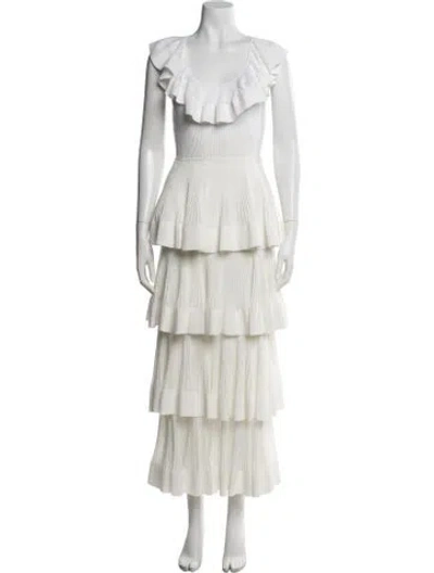 Pre-owned Zimmermann Scoop Neck Long Dress In Neutral