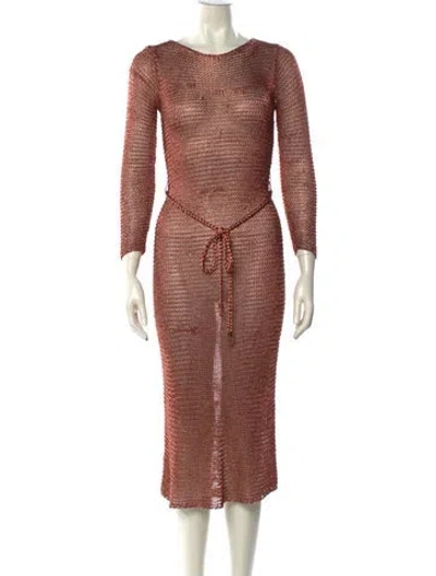 Pre-owned Zimmermann Scoop Neck Midi Length Dress