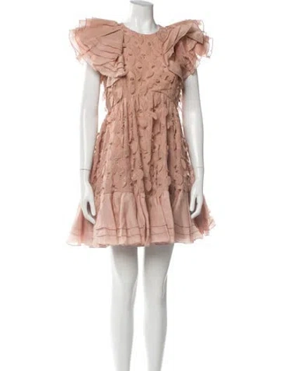 Pre-owned Zimmermann Scoop Neck Mini Dress In Pink