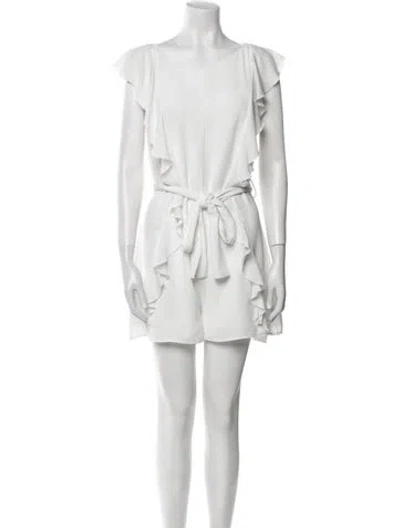 Pre-owned Zimmermann Scoop Neck Romper In White