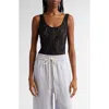 Zimmermann Scooped Stretch-lace Bodysuit In Black