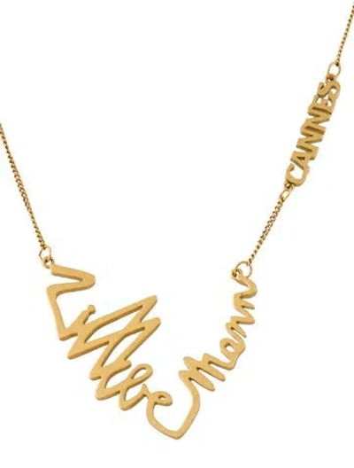 Pre-owned Zimmermann Script Cannes Collar Necklace, 17" In Multi
