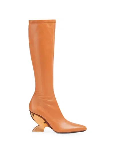 Zimmermann Sculptural-heel Knee-high Boots In Brown