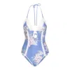 Zimmermann Cascadian Crochet Keyhole Cutout Swimsuit In Blue