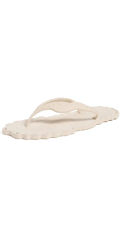 Zimmermann Seafoam Thong Sandals Milk In Animal Print