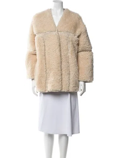 Pre-owned Zimmermann Shearling Faux Fur Jacket In Neutrals