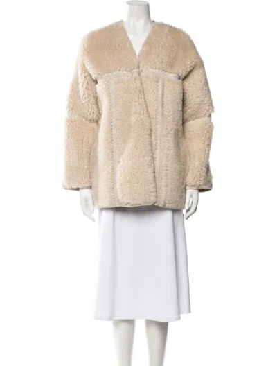 Pre-owned Zimmermann Shearling Faux Fur Jacket In Neutrals