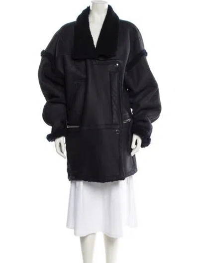 Pre-owned Zimmermann Shearling Fur Coat In Black