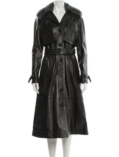 Pre-owned Zimmermann Shearling Fur Coat In Green