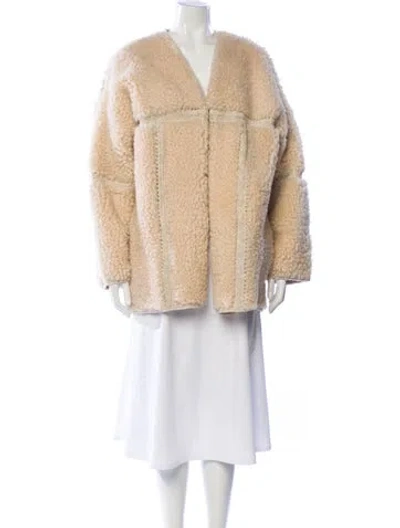 Pre-owned Zimmermann Shearling Fur Coat In Neutral