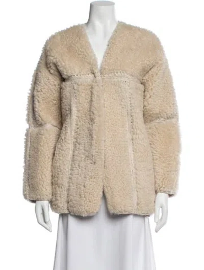 Pre-owned Zimmermann Shearling Jacket In Neutral