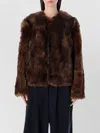 Zimmermann Shearling Jacket Straight Collarless Design In Animal Print