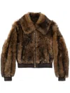 Zimmermann Illustration Shearling Fur Jacket In Brown
