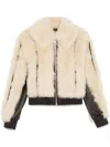 Zimmermann Illustration Shearling Fur Jacket In Beige