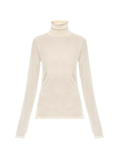 Zimmermann Sheer Roll-neck Top In Neutral