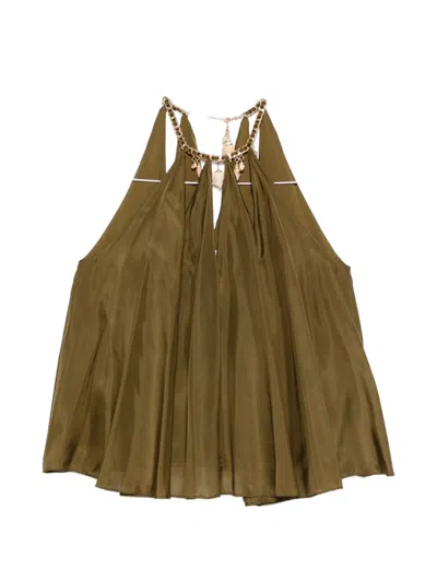 Zimmermann Shell-embellished Blouse In Green