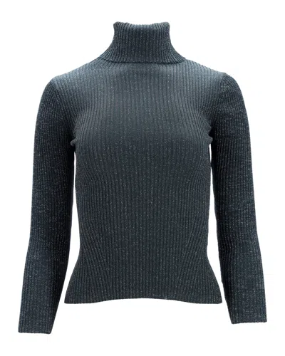Zimmermann Shimmering Turtleneck Top In Green Viscose In Multi