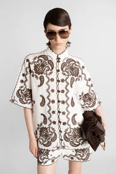 Zimmermann Ascension Embroidered Linen Shirt In Multi