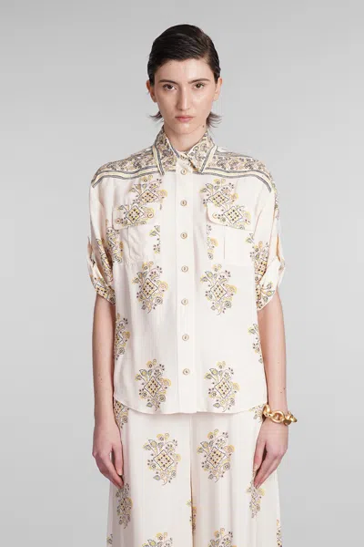 Zimmermann Silk-blend Printed Shirt In Beige