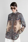 Zimmermann Ascension Manstyle Printed Silk Shirt In Blue