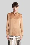 Zimmermann Shirt In Camel Silk In Brown