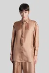 Zimmermann Shirt In Camel Silk In Brown