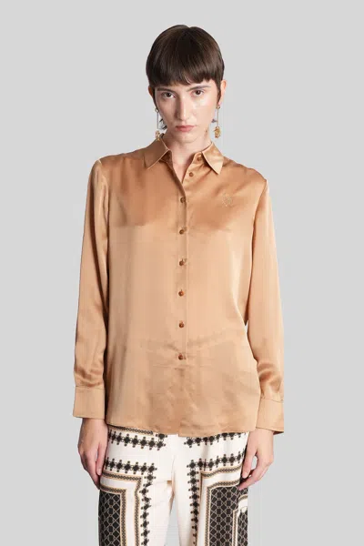 Zimmermann Shirt In Camel Silk In Sand