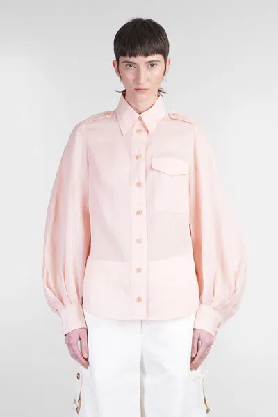 ZIMMERMANN SHIRT IN ROSE-PINK RAMIE