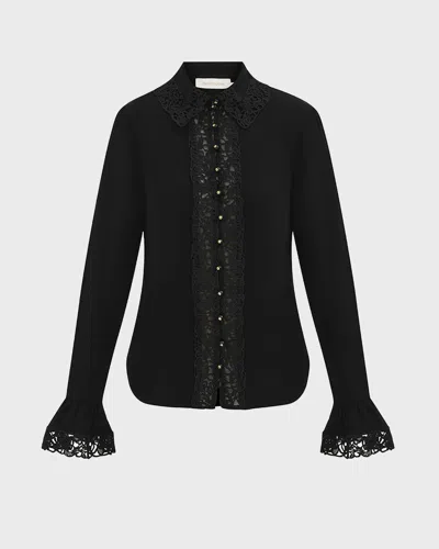 Zimmermann Skjorta Lace Trim Svart In Black