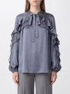 Zimmermann Valiant Lace-trim Ruffled Blouse In Purple