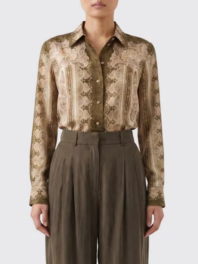 Zimmermann Shirt Woman Color Green In Brown